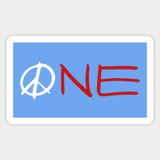 ONE peace sign Magnet